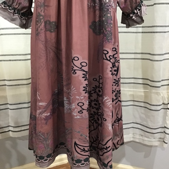 Pink Daisy Women’s Size 1X Plus (14/16) V Neck 3/4 Ruffle Sleeve Dress Fairy - Picture 3 of 12